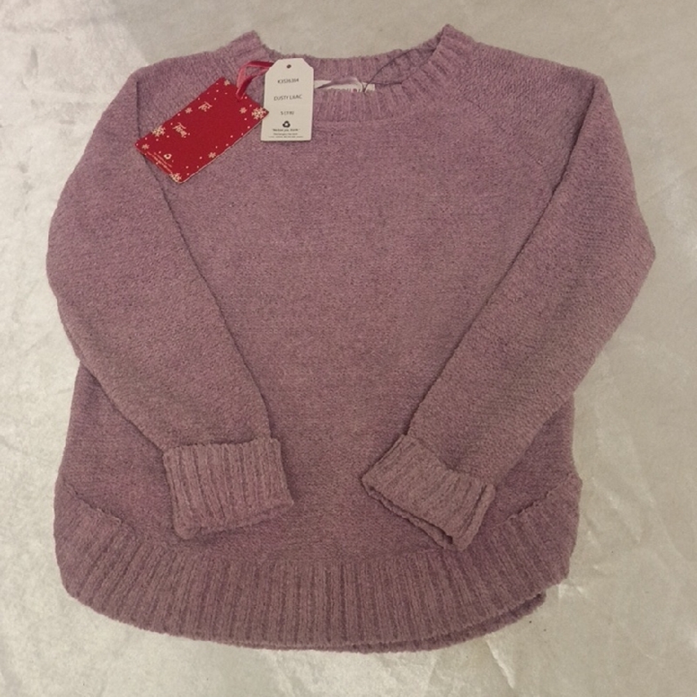 Pink Republic Dusty Lilac Crewneck Sweater - Soft Knit Pullover